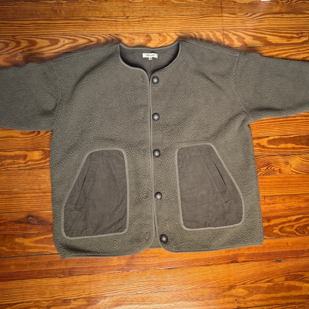 Madewell Fleece Button Up Jacket